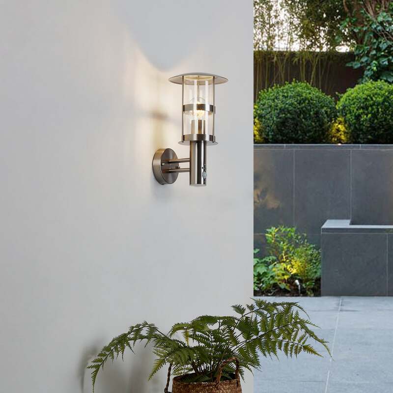 Lindby Außenwandleuchte Noemi LED Gartenlampe mit Bewegungsmelder grau - 4251096539264