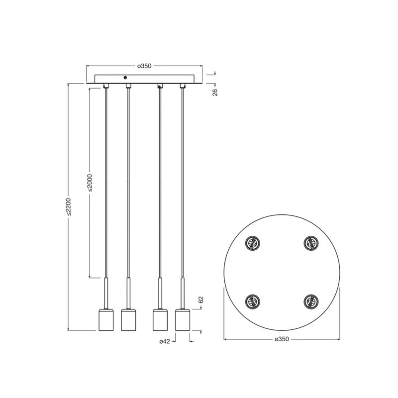 OSRAM Hängelampe Pendelleuchte Decor Needle Plate beige Stahl Lampe E27 LED - 4058075848504