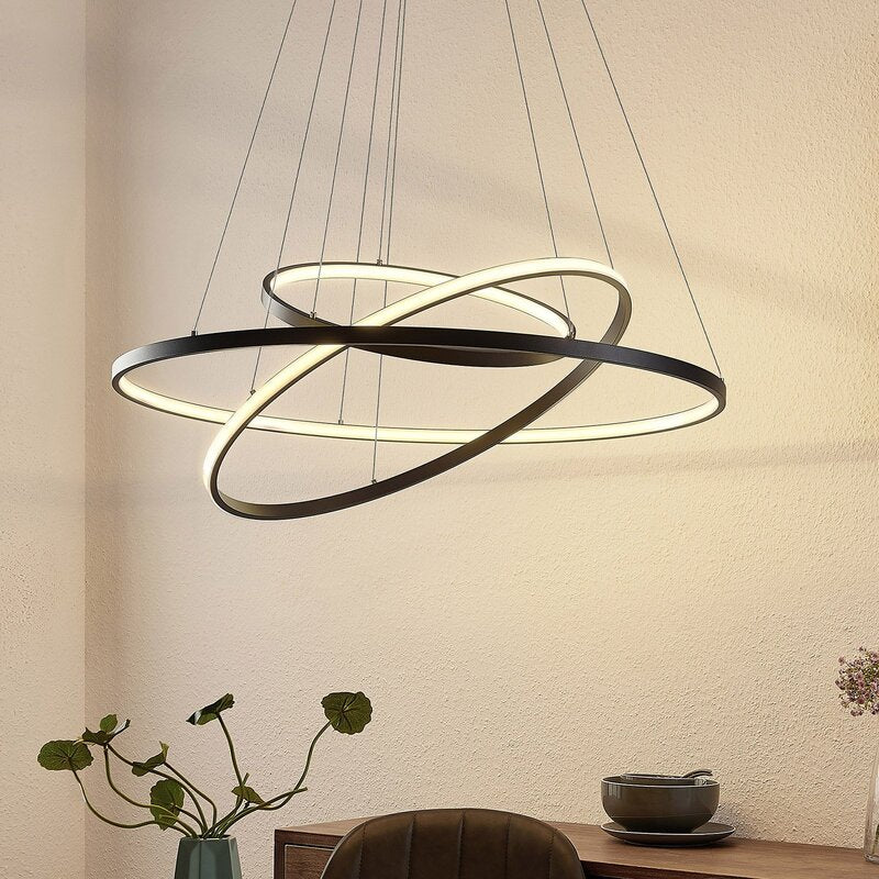 Lucande Pendelleuchte Hängelampe LED schwarz Ezana Leuchte Aluminium dimmbar - 4251911705157