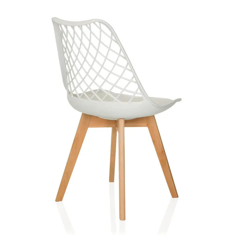 hjh LIVING Schalenstuhl Stuhl Esszimmerstuhl weiß Kunststoff Massivholz - 4064323107170