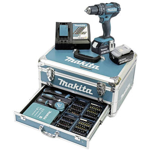 B-Ware Makita 2-Gang-Akku-Schlagbohrschrauber Koffer Zubehör Schlagbohrer Werkzeug