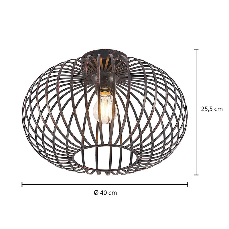 Lindby Deckenlampe Rosalea LED Lampe dimmbar schwarz kupfer Ø40cm 25,5cm - 4251911729290