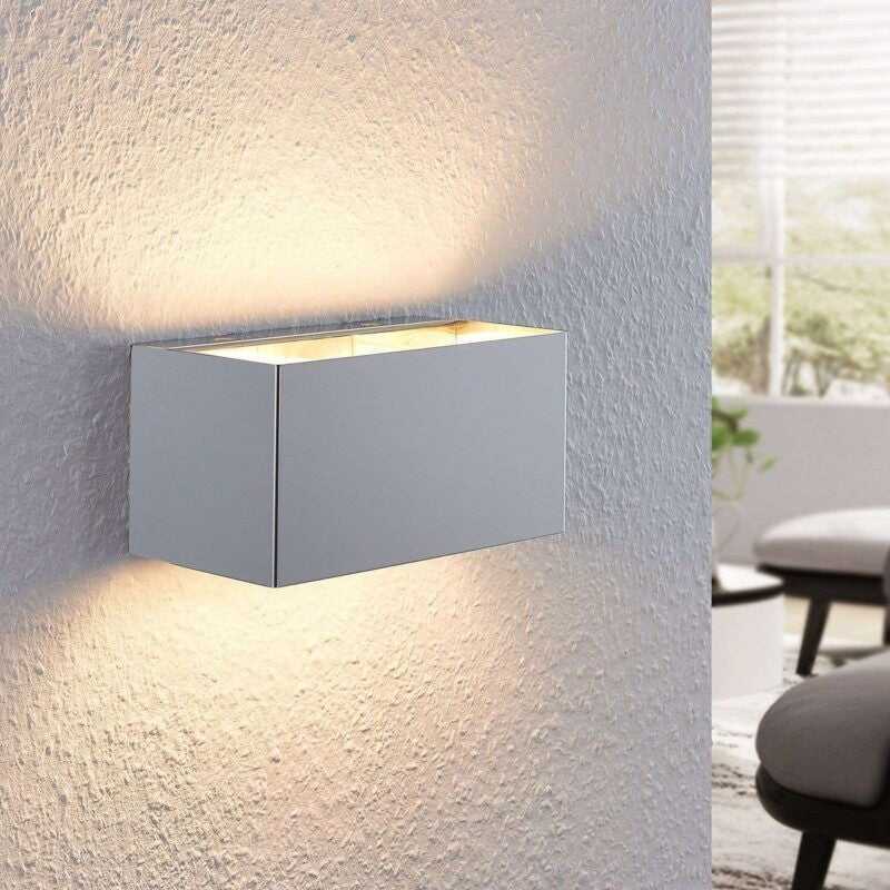 Lindby Wandlampe Wandleuchte Chrom Nehle eckig 2-flammig Glas G9 LED Leuchte - 4251096560305