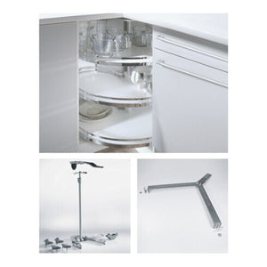 B-Ware HETTICH Küchenunterschrank Eckschrankdrehbeschlag Revo 90° 800mm silber Stahl
