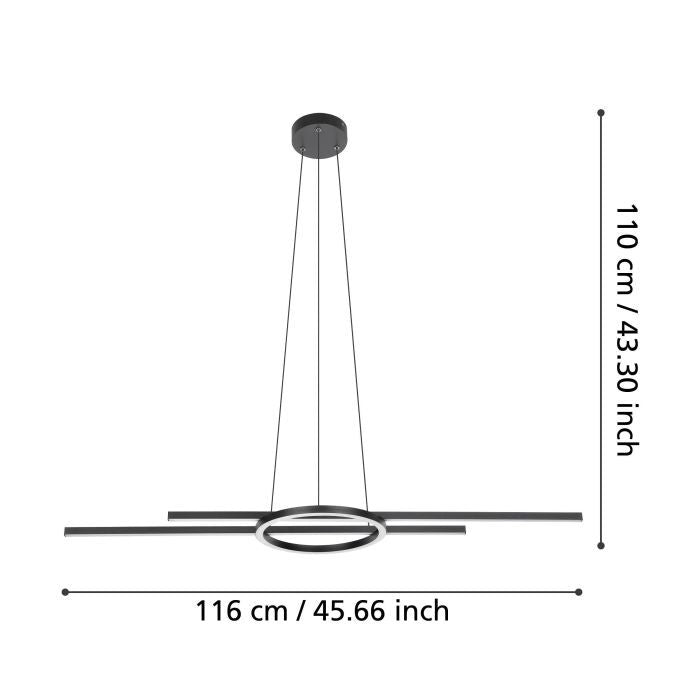 LED Hängeleuchte Pendelleuchte Zillerio-Z ZigBee CCT dimmbar schwarz EGLO Smart - 9008606240593