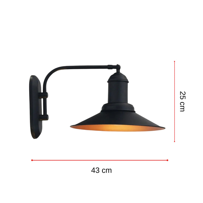 ROYALTECH Wandleuchte Lorato LED Wandlampe dimmbar schwarz Metall Höhe 25cm - 8684543262389