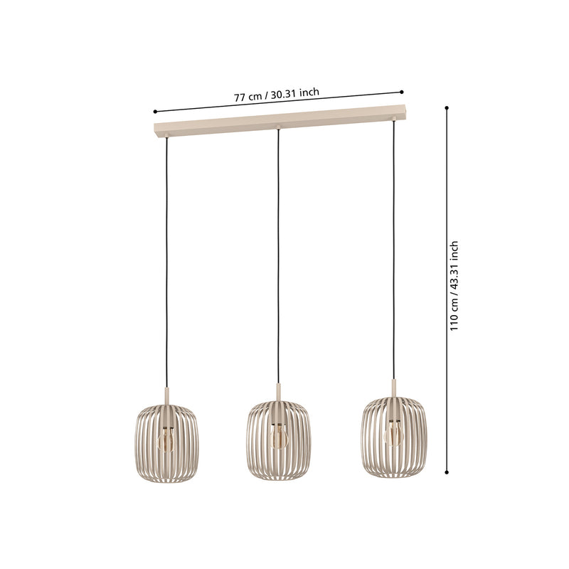 ROMAZZINA Pendelleuchte sandfarben E27 IP20 900 mm Eglo Leuchten - 9008606244317