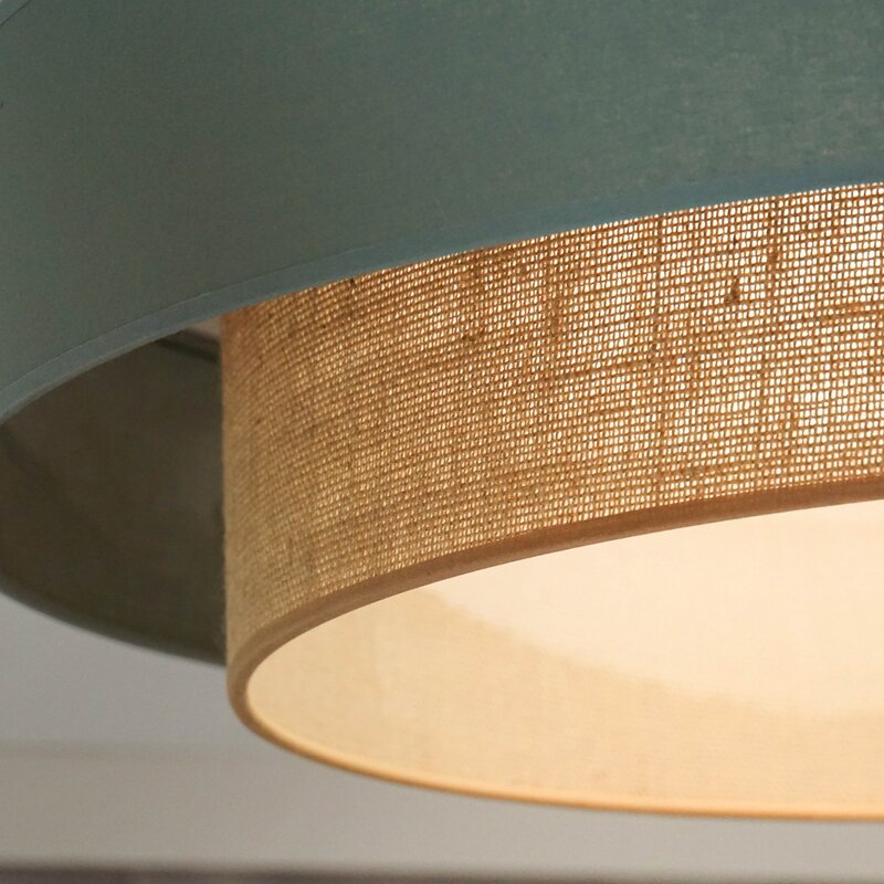 Luneta Deckenleuchte Lampe LED Fernbedienung Textil grün beige dimmbar 60 cm - 5905317606356