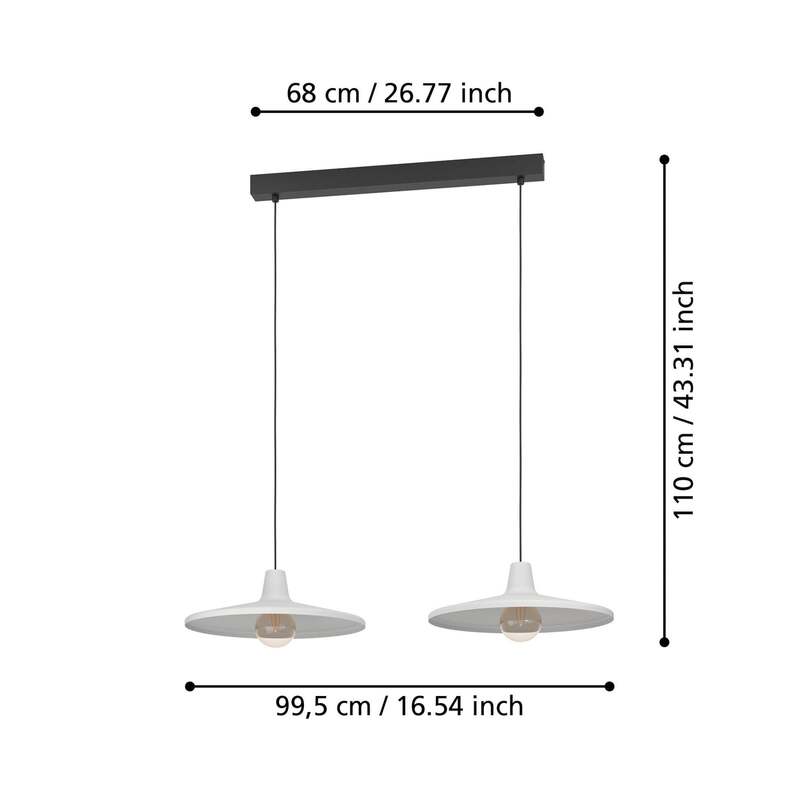 EGLO Pendelleuchte Miniere zweiflammig Pendellampe Lampe Leuchte Licht Spot E27 - 9008606270279