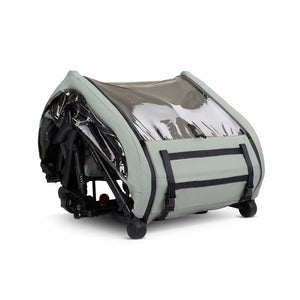 B-Ware ABC Design Fahrradanhänger Tour 2 Zweisitzer Jogger-Modus Olive 5-Punkt-Gurt 79