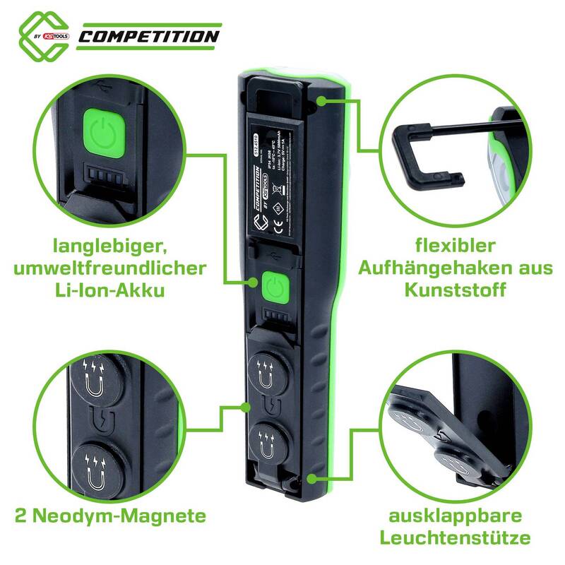 KS Tools LED Werkstattleuchte 5124510 dimmbar 1200 Lumen Akku IP54 robust - 4069465002819