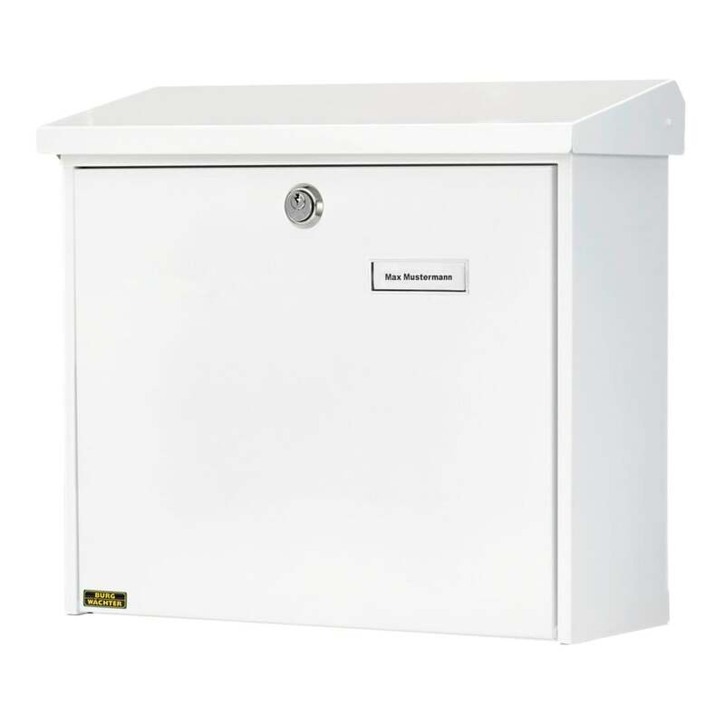 Burg-Wächter Briefkasten Comfort 913 W abschließbar mit Kipptüre weiß verzinkt - 4003482041208