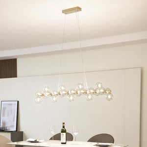 B-Ware Lucande Hängeleuchte Naelen LED Pendelleuchte dimmbar gold amber 125cm Glas