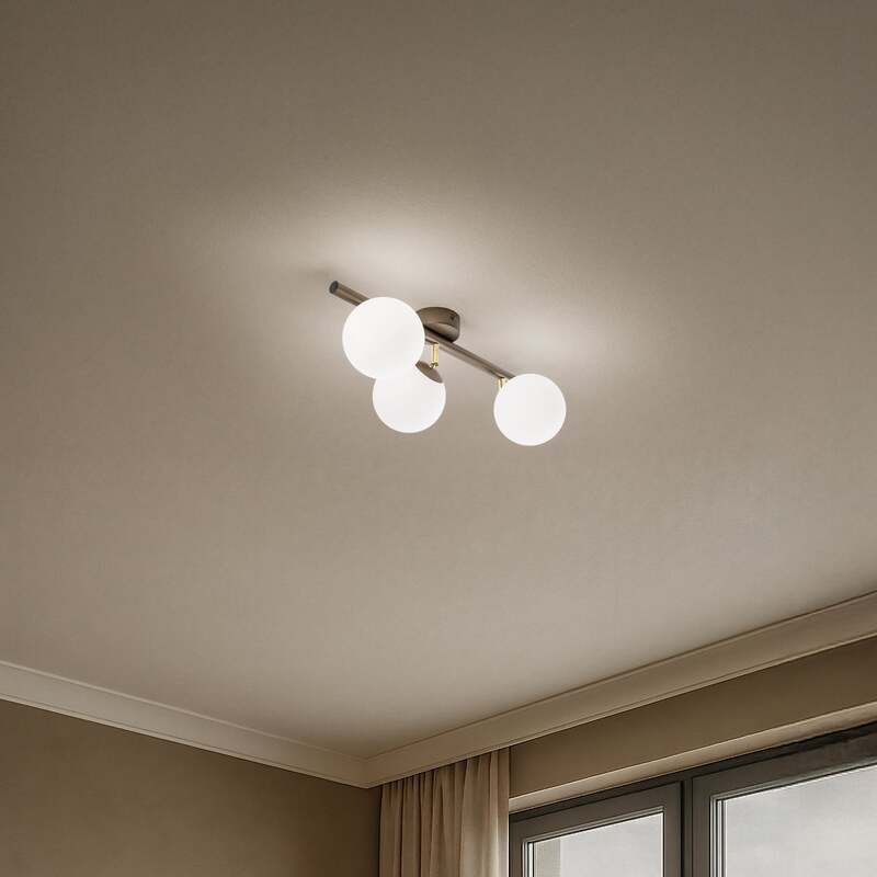 Deckenleuchte Zoe 3-flammig LED dimmbar braun weiß satiniert 46 x 12 cm Lampe - 5905563001622