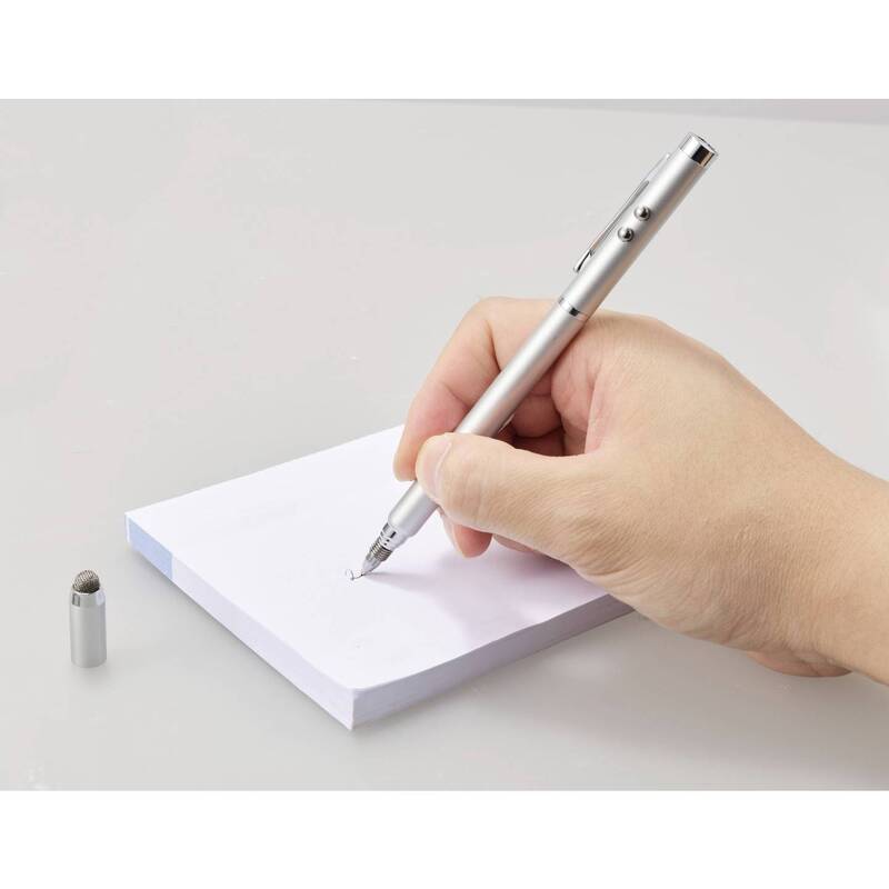 Renkforce Laserpointer Eingabestift Kugelschreiber LED Taschenlampe rot 100m - 4064161310213