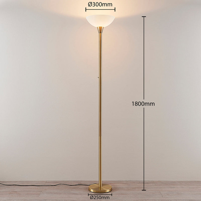 Lindby Stehlampe Ignacia LED Stehleuchte Lampe messingfarben 180cm E27 Leuchte - 4251096543407