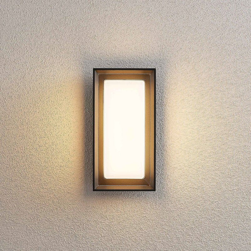 Lucande Wandleuchte Außenleuchte LED Lampe Wandlampe dunkelgrau Glas IP65 - 4251096569384