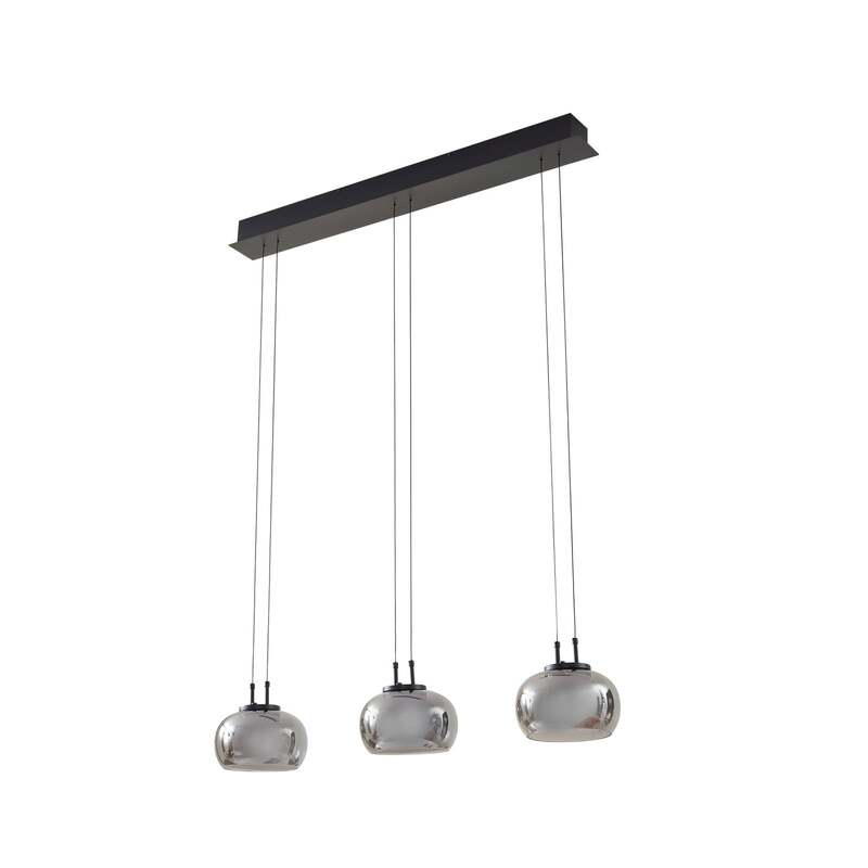 Lucande LED Hängeleuchte Pendellampe Lampe rauchgrau Glas höhenverstellbar - 4251911791792