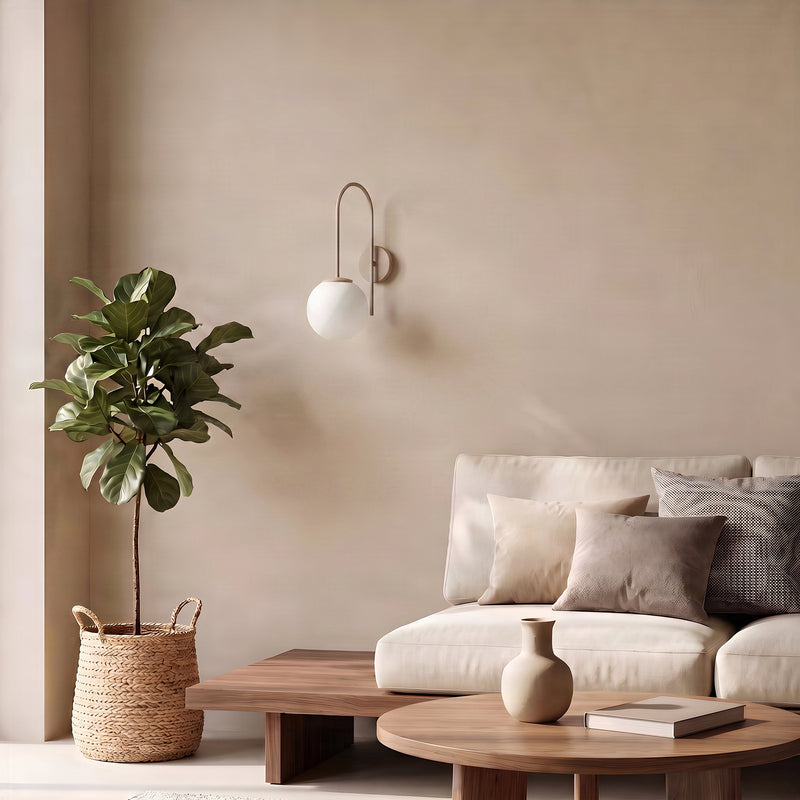 Wandleuchte Cambridge LED Wandlampe dimmbar beige matt Stahl Glas E14 34cm - 5907565930085