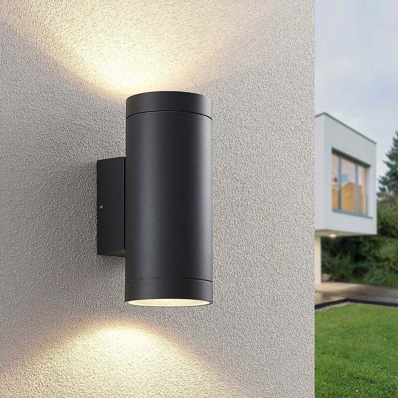 Lucande Außenwandleuchte Thomke 2-flammig LED Gartenlampe anthrazit IP65 25,2cm - 4251096569322