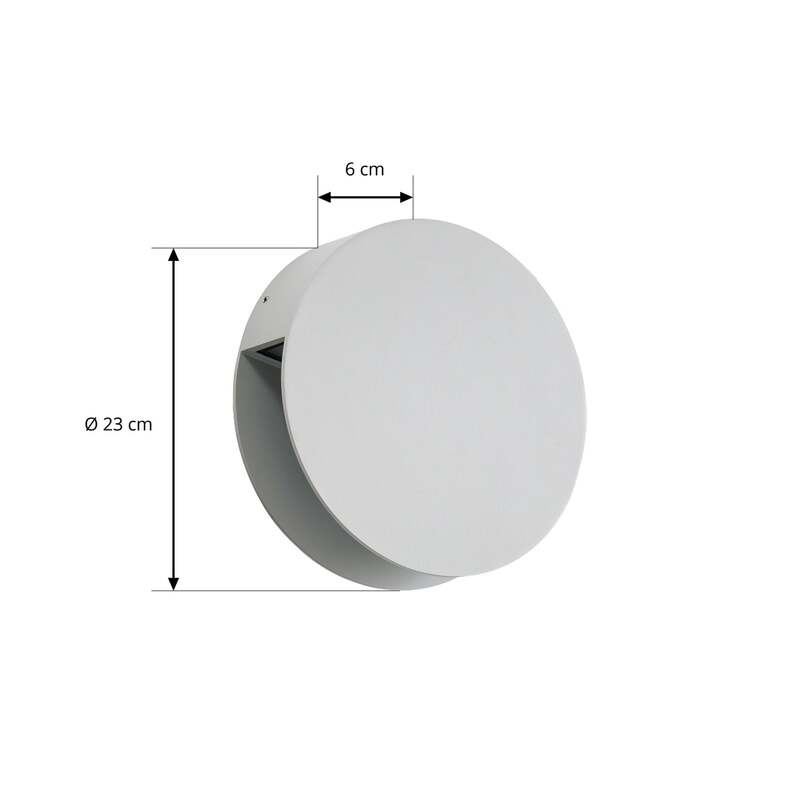 Lucande Außenwandleuchte Advero LED Garten hellgrau CCT Hausnummern Buchstaben - 4255830908873