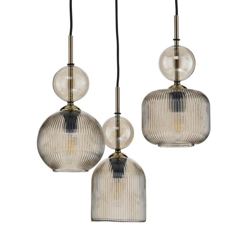 TK Lighting Hängelampe Sophia 3-flammig LED Pendelleuchte dimmbar cognac Ø41cm - 5906135110414