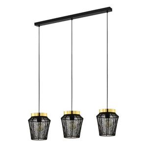 B-Ware Eglo Hängeleuchte Pendelleuchte Escandidos schwarz gold dreiflammig Wohnzimmer