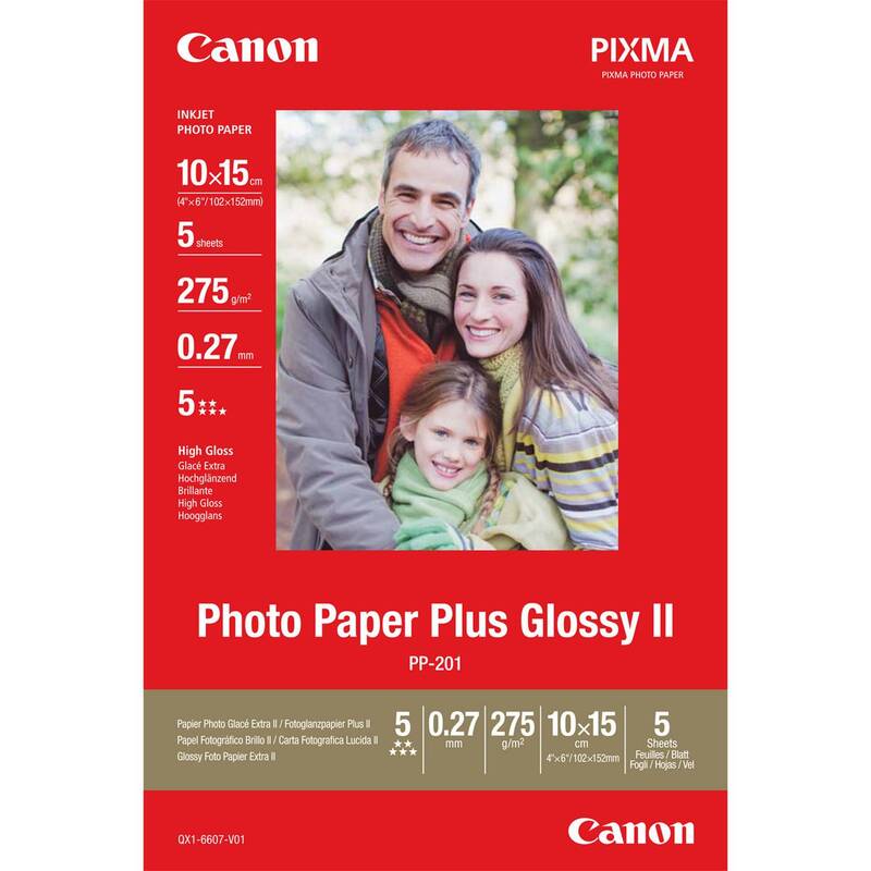 Canon Fotopapier Plus Glossy II PP-201 20 Blatt Fotopapier für Drucker A4 - 4960999978215