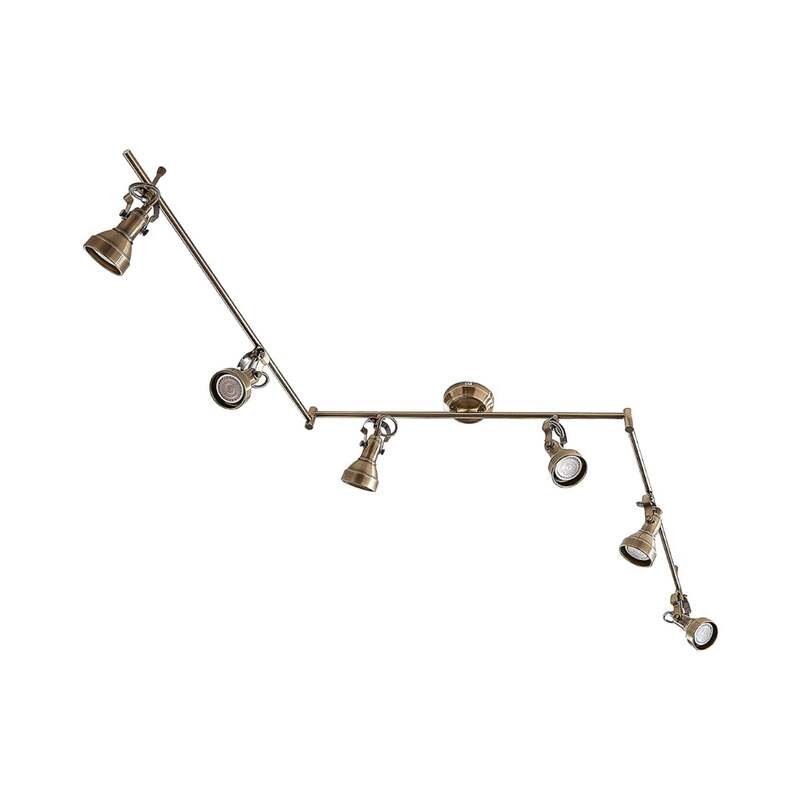 Lindby Deckenlampe Perseas LED Deckenleuchte 6-flg dimmbar altmessing 180cm - 4251096502435