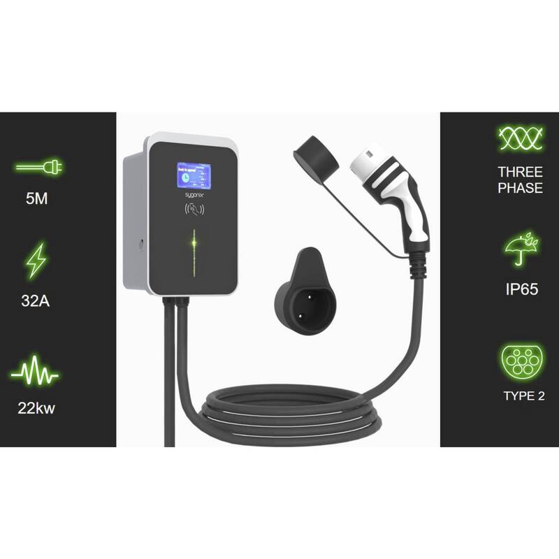 Sygonix Wallbox Typ 2 Mode 3 32A 22kW App WiFi RFID Elektroauto Ladegerät - 4064161394053