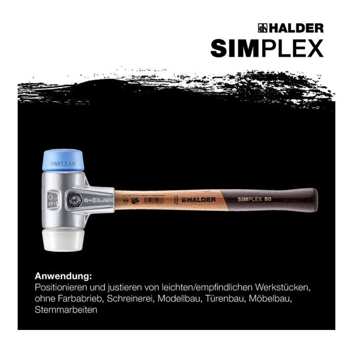 Halder Schonhammer Hammer L 405mm Kopf D 60mm Superplast weiß TPE-soft blau - 4030618302759