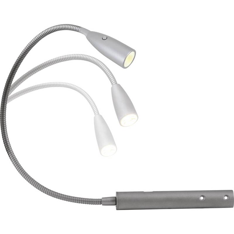 LED-Nachttischlampe BERTA 1.5W Warmweiß Flexarm Silber Heitronic 40cm - 4002940277456
