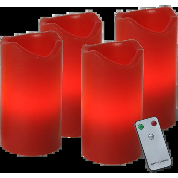 Star Trading 4-er Set Candle LED-Kerzen Kerzen Lichter Fernbedienung rot 2 SETS - 7391482067128