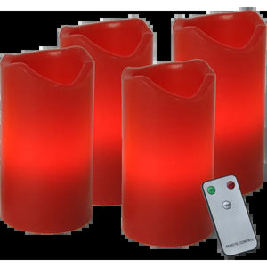 2x B-Ware Star Trading 4-er Set Candle LED-Kerzen Kerzen Lichter Fernbedienung rot 2 SETS