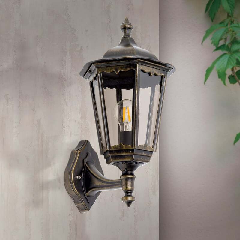 Orion Außenwandleuchte Puchberg LED Wandleuchte Gartenlampe schwarz-gold 45cm - 9003090174218