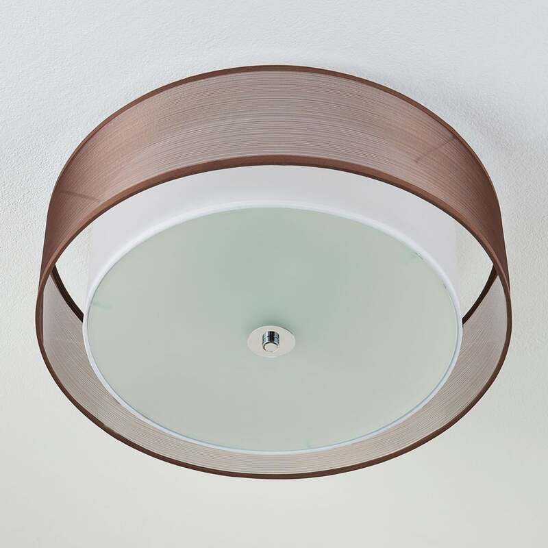 Lindby Deckenlampe Deckenleuchte Tobia LED Lampe dimmbar braun Ø50cm 3-flammig - 4251096530414