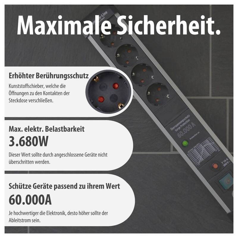 Brennenstuhl Premium-Protect-Line Überspannungsschutz-Steckdosenleiste 4-fach 3m - 4007123677085