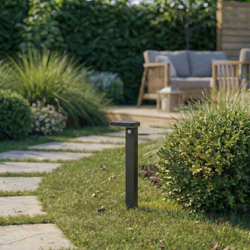 Prios Wegeleuchte Gartenlampe LED Solarleuchte Sensor Tarlson schwarz 78,5 cm - 4255830907395