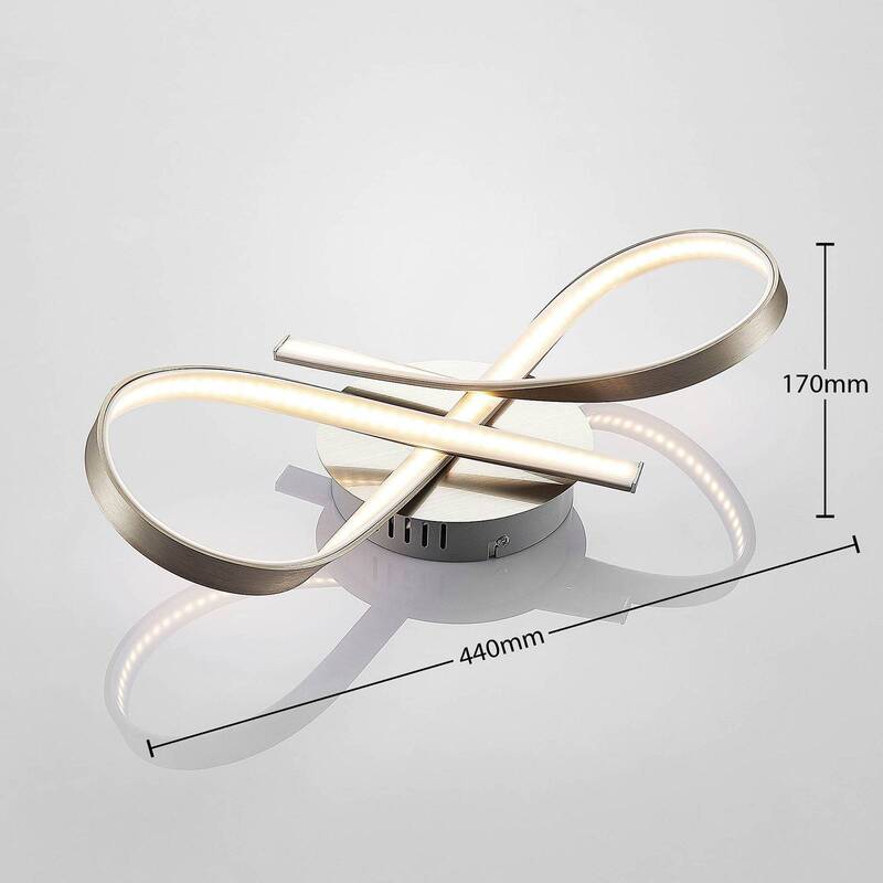Lindby Deckenleuchte Deckenspirale LED Leuchte Alana Schleifenform nickel matt w - 4251096537062