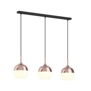 B-Ware Lindby Pendellampe Rangina LED Hängelampe 3-flammig dimmbar kupfer 100cm