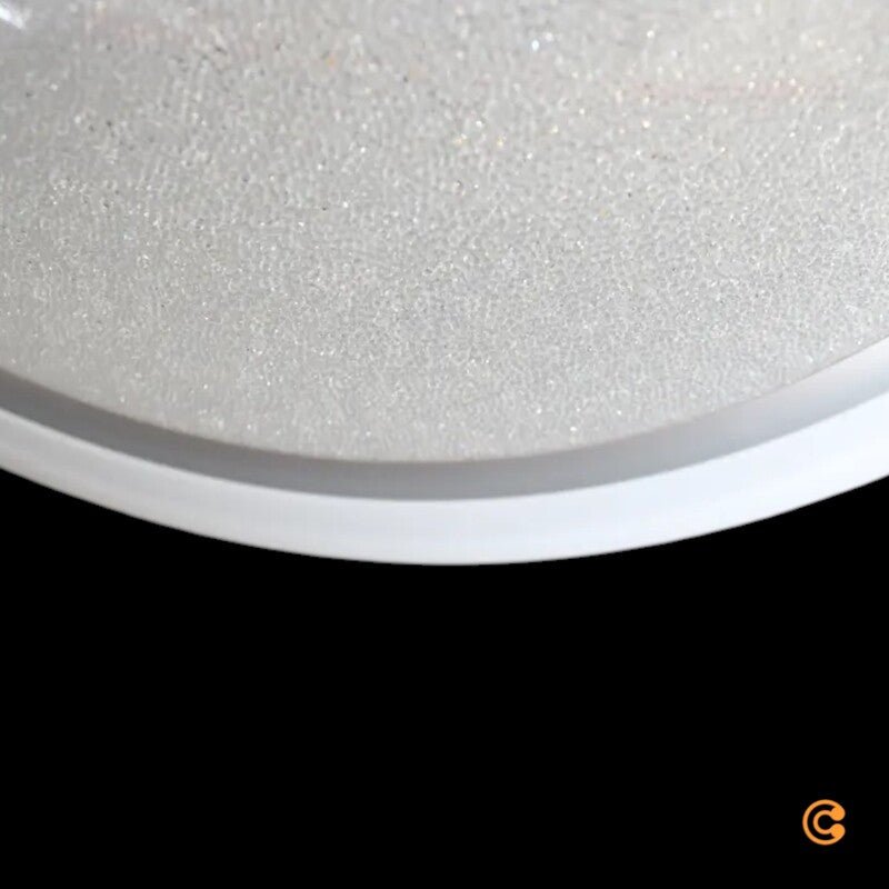 Lindby Deckenleuchte LED Leuchte Ilektra Weiß Glitzer Fernbedienung dimmbar 50cm - 4251911762433