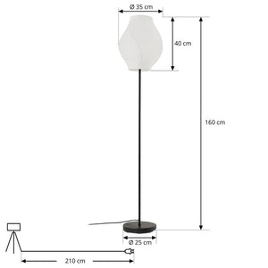 B-Ware Lucande Stehleuchte Stehlampe Tovina Textil weiß Höhe 165 cm Wohnzimmerlampe