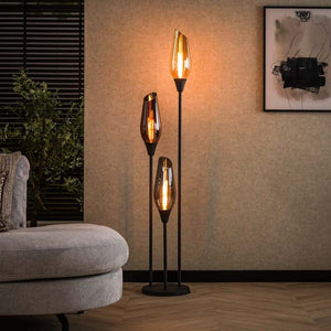 B-Ware Stehlampe Mixture 168cm 3-flammig Lampe Leuchte bunt transparent schwarz Glas