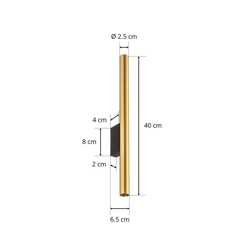 Nowodvorski Wandleuchte Laser LED Wandlampe dimmbar messing schwarz 40cm hoch - 5903139830898
