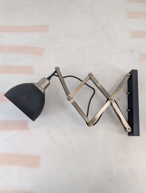 C-Ware Scherenlampe Sivani MR-725 Wandleuchte dimmbar schwarz gold patiniert 30cm