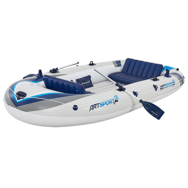 Schlauchboot Paddelboot 3,22 m aufblasbar für 4 Personen Luftpumpe Paddel Set - 4260565525912