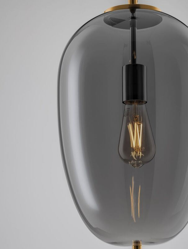 Nova Luce Pendelleuchte Hängeleuchte LATO E27 LED Gold Rauchig Dimmbar Glas 27cm - 5212017445513