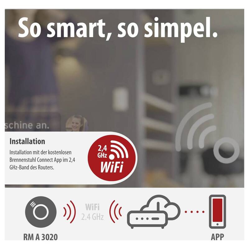 Brennenstuhl Rauchwarnmelder batteriebetrieben App-Steuerung 85dB Ø120mm - 4007123688951