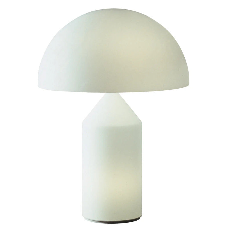 Oluce Atollo Tischleuchte Opalglas 70 cm E27 Metall Glas Weiß 230V 50Hz - 4250298729008