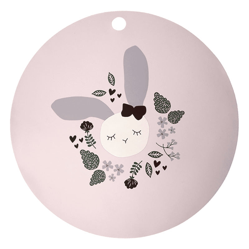 kikadu Silikon-Platzset Tischunterlage Hase Rosa Unterlage Kinder 3 STÜCK - 4260711123030